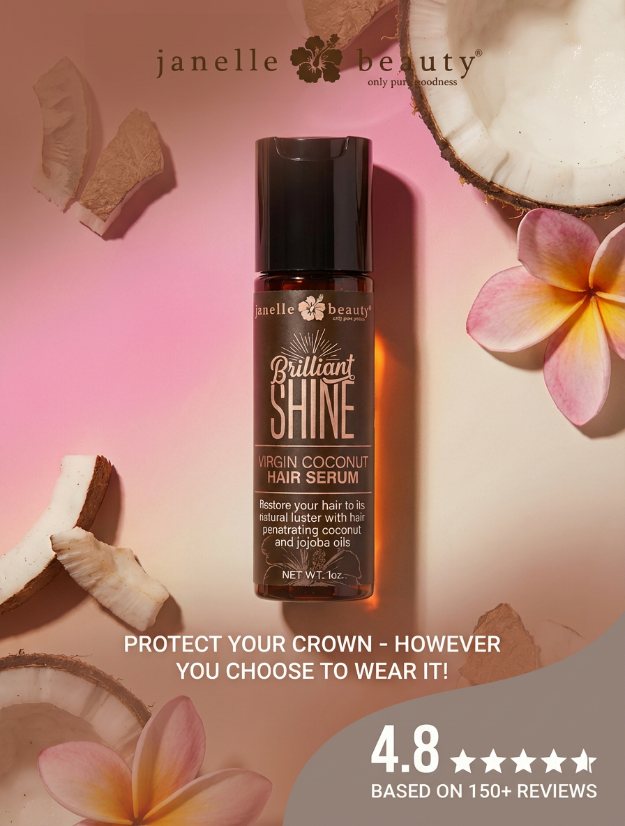Janelle Beauty® Virgin Coconut Hair Serum - Heat Protection & Frizz Control | Janelle Beauty
