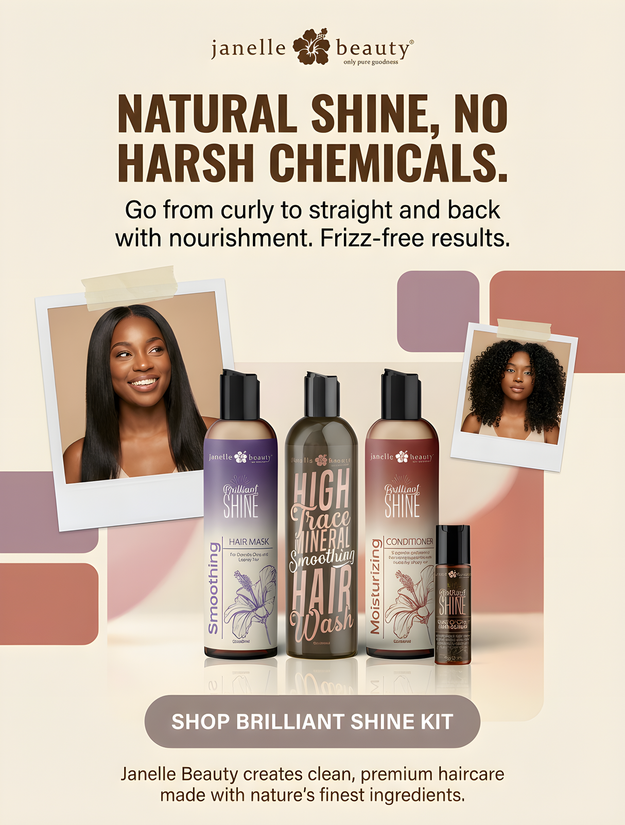 Janelle Beauty®Brilliant Shine Hair Bundle DELUXE - Complete Hair Care Set | Janelle Beauty