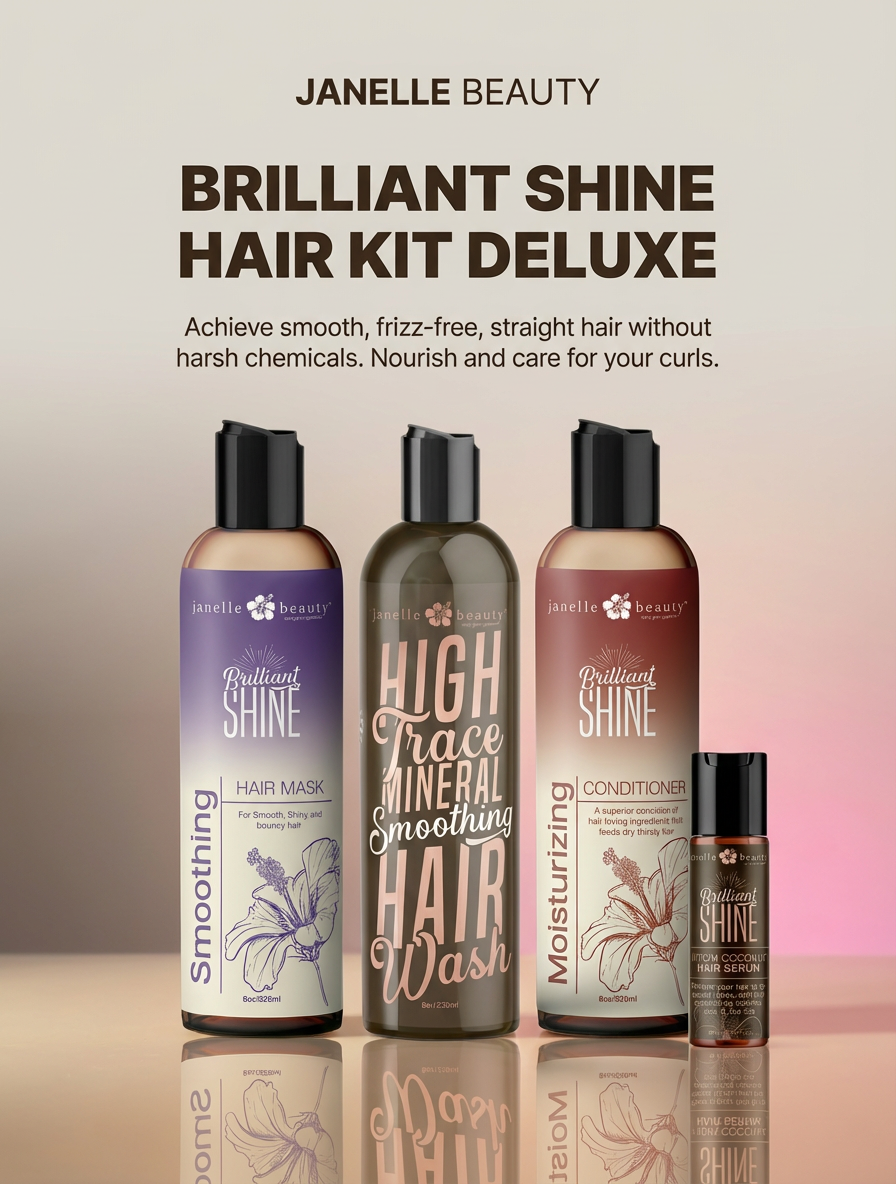 Janelle Beauty®Brilliant Shine Hair Bundle DELUXE - Complete Hair Care Set | Janelle Beauty
