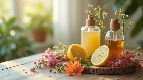 Fresh botanicals and plant-based extracts used in natural hair care