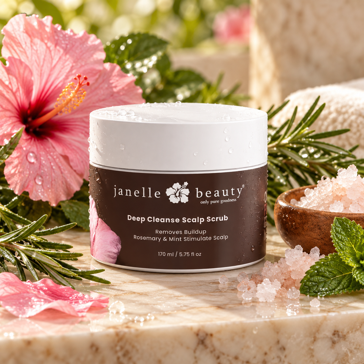 Janelle Beauty Deep Cleanse Scalp Scrub for removing scalp buildup