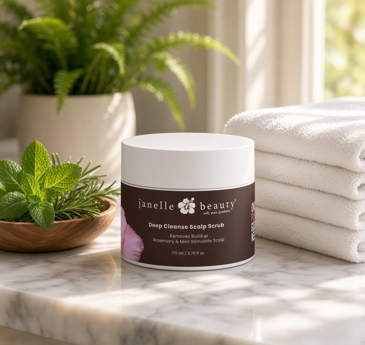 Janelle Beauty Deep Cleanse Scalp Scrub for removing scalp buildup