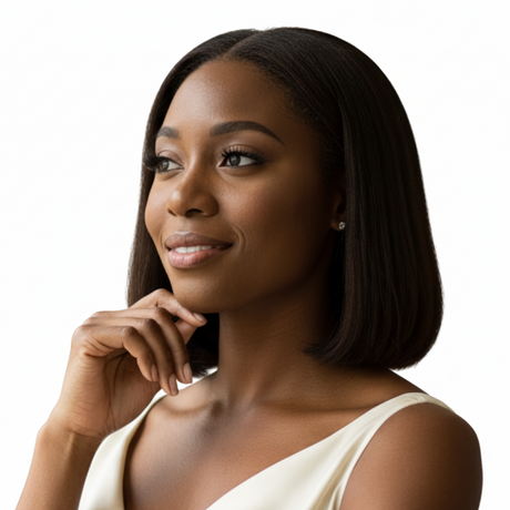 african american woman with straight hair